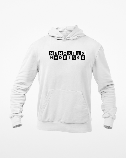 Memories Made in 90 Unisex Hoodie White