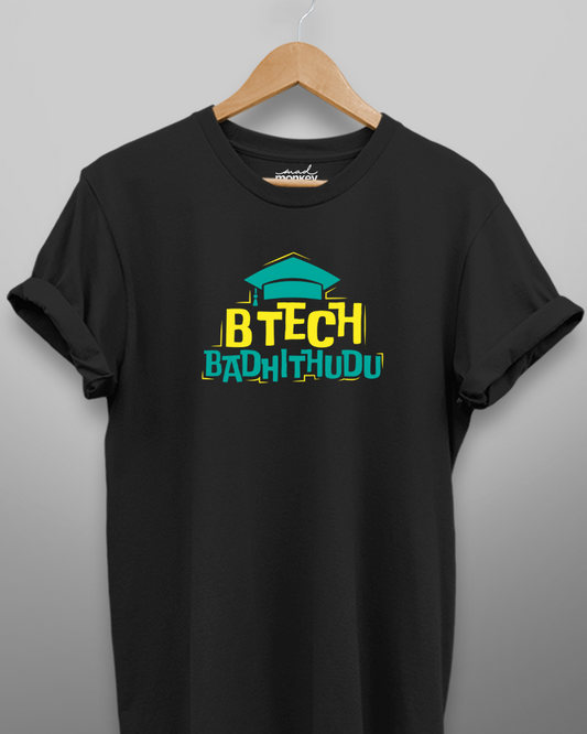 B.Tech Badhithudu Unisex T-shirt Black