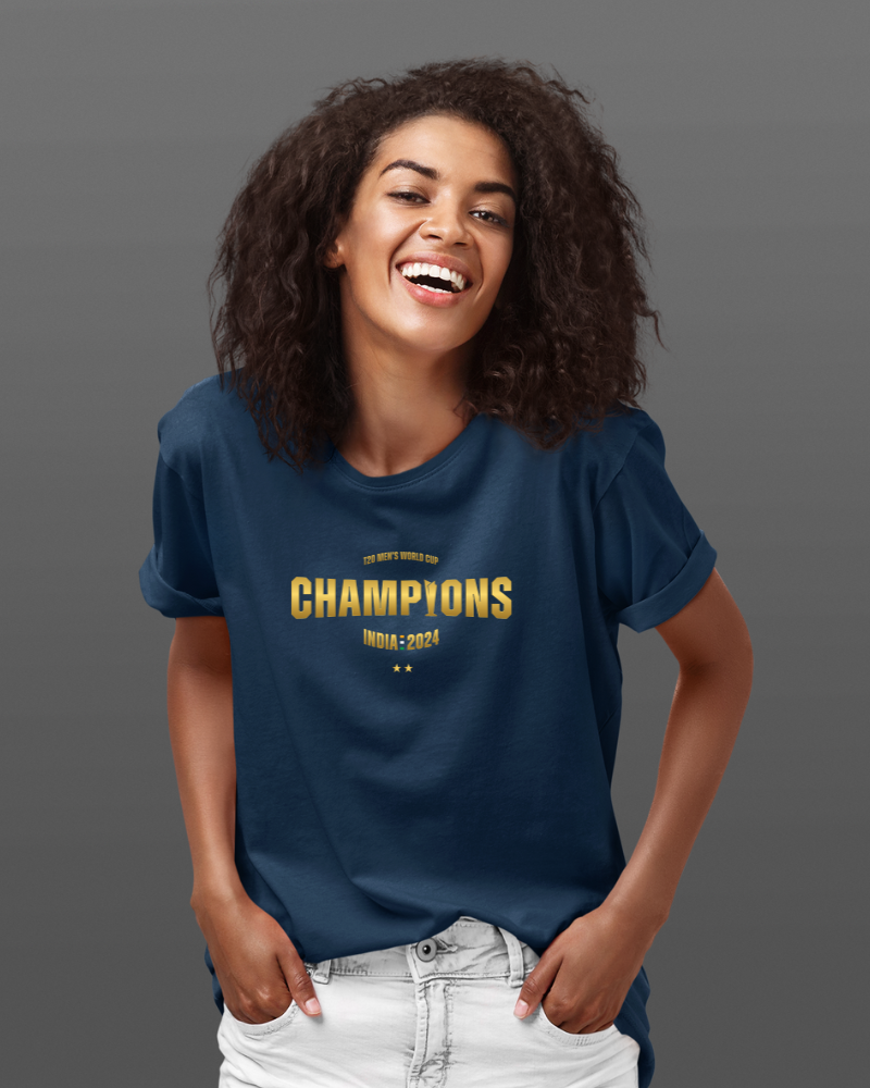 Champions India Unisex T shirt Navy Blue Mad Monkey