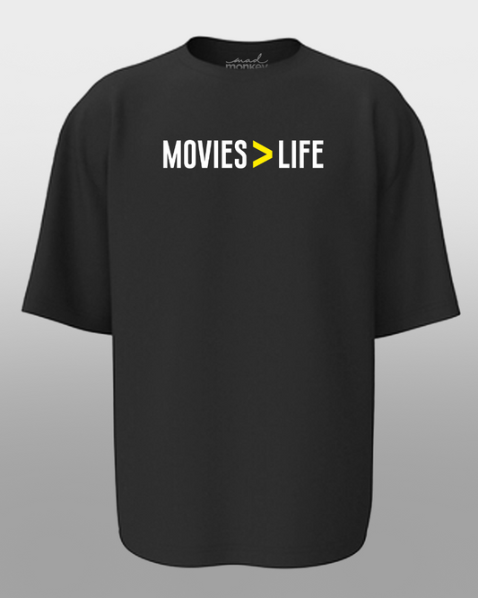 Oversized Movies Greater Than Life Black Unisex T-shirt