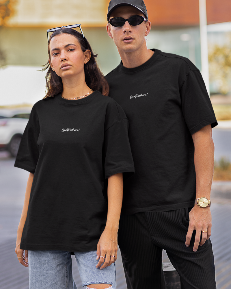 Oversized Telugu Minimals : - Goa Podham! Black Unisex T-shirt