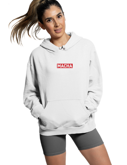 Macha Minimal Unisex Hoodie White