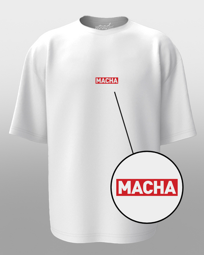 Oversized Telugu Minimals : - Macha White Unisex T-shirt