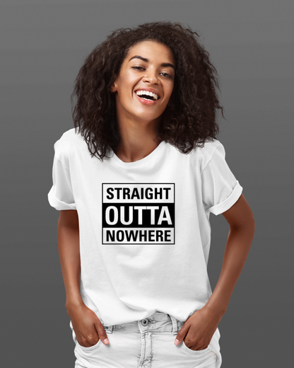 Straight Outta Nowhere Unisex T-shirt White