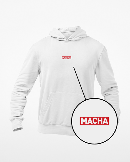 Macha Minimal Unisex Hoodie White